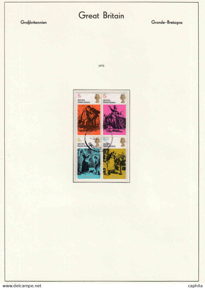 - GRANDE BRETAGNE, 1952/1979, oblitérés, n° 262/921 + BF 1/2, en album Leuchtturm - Cote : 1600 €