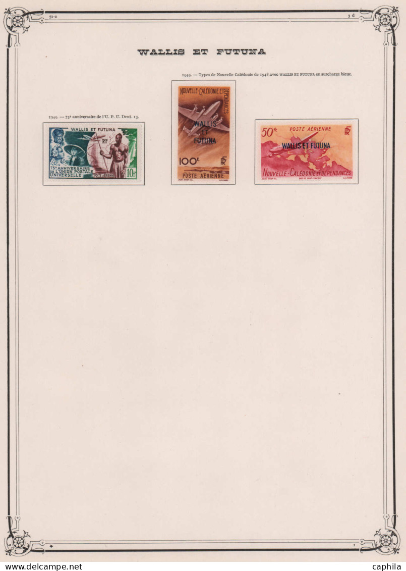 - WALLIS & FUTUNA, 1920/1949, X, n°1/91 + 125/55 + A 1/13 + BF 1 + T 1/23, en pochette - Cote : 700 €