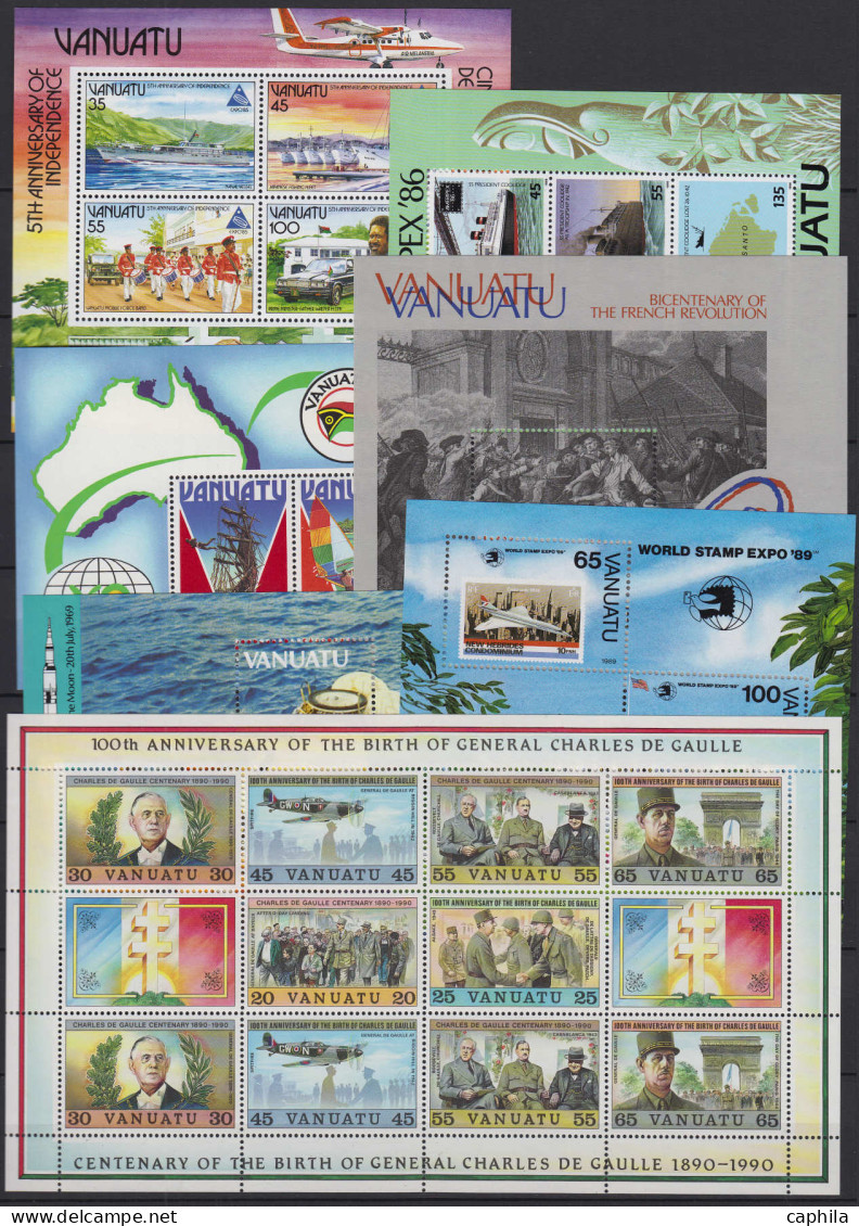 - VANUATU, 1980/2007, XX, entre le n°583 et 1276 + BF, en pochette - Cote : 880 €