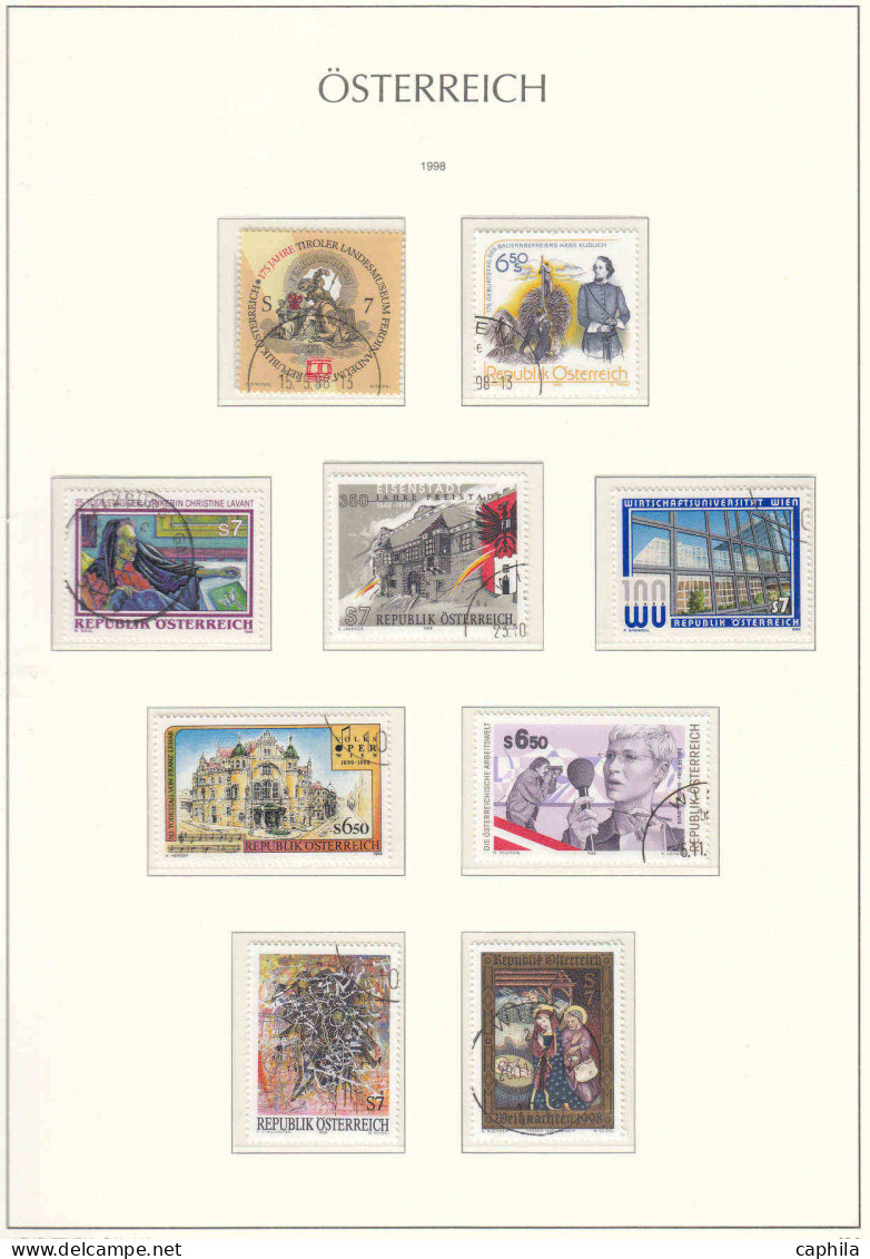 - AUTRICHE, 1993/2006, oblitérés, entre les n° 1913 et 2456, en album Leuchtturm - Cote : 1480 €