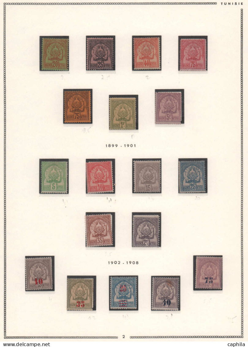 - TUNISIE, 1888/1950, XX, X, Qques O, N° 1/348 +A1/21+CP1/25+T1/65 (sf 8+18), En Pochette - Cote : 4930 € - Other & Unclassified