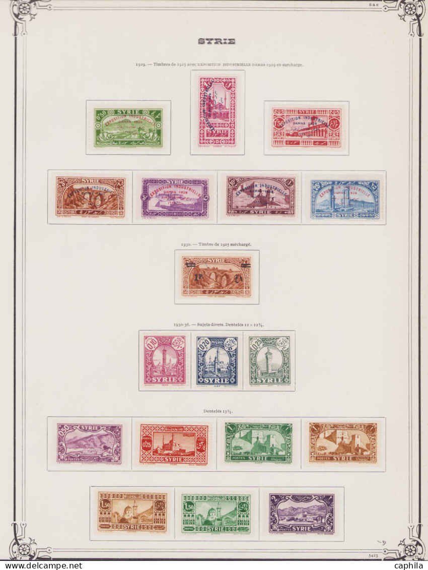 - SYRIE, 1919/1938, X, quelques oblitérations, dont PA 1/69 complet, en pochette - Cote : 4400 €