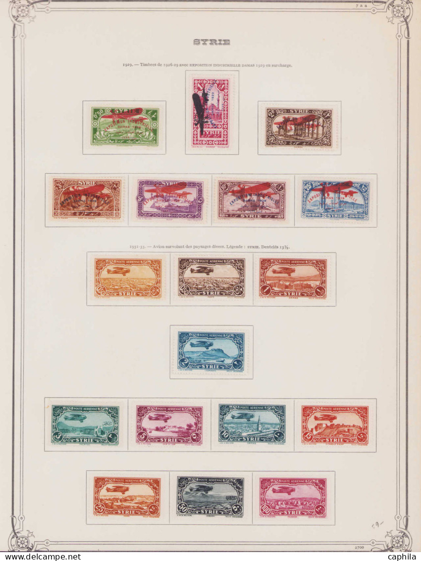 - SYRIE, 1919/1938, X, quelques oblitérations, dont PA 1/69 complet, en pochette - Cote : 4400 €