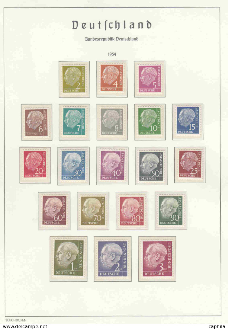 - ALLEMAGNE FEDERALE, 1949/1984, XX, N° 1/1065 (sf 9/24) + BF 1/18, En Album Leuchtturm - Cote : 4500 € - Colecciones