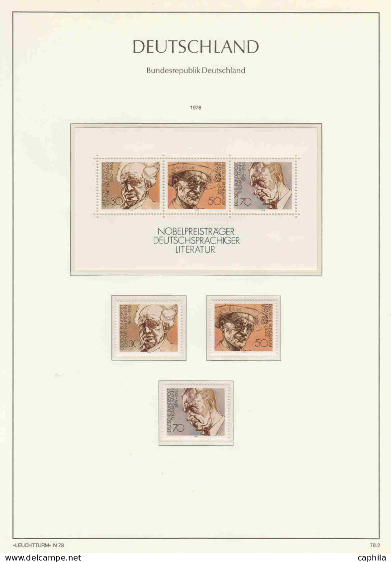 - ALLEMAGNE FEDERALE, 1949/1984, XX, n° 1/1065 (sf 9/24) + BF 1/18, en album Leuchtturm - Cote : 4500 €