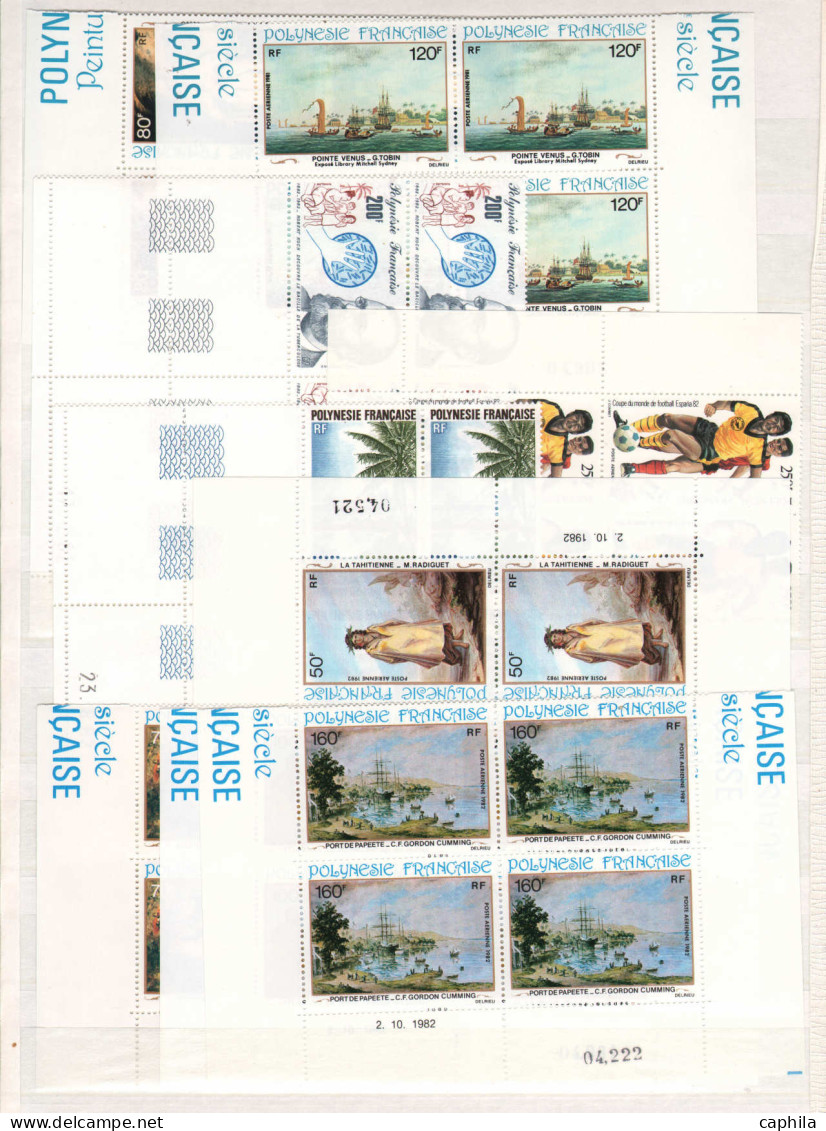 - POLYNESIE, 1972/1983, XX, Collection De 78 Blocs De 4 CD Entre Le N° 128/204 Et Pa 66/173, En Pochette - Cote : 980 € - Collections, Lots & Series