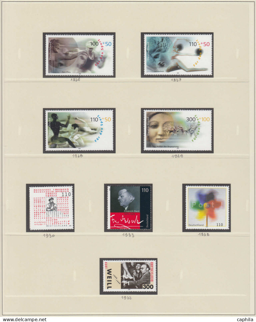 - ALLEMAGNE FEDERALE, 1997/2004, XX, n° 1727/2270 + BF, en 2 albums Safe - Cote : 1960 €