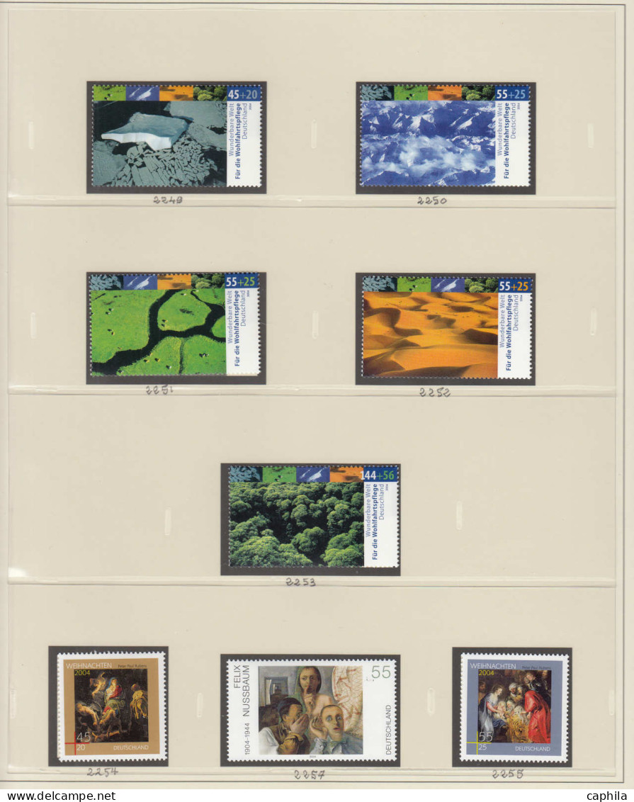 - ALLEMAGNE FEDERALE, 1997/2004, XX, n° 1727/2270 + BF, en 2 albums Safe - Cote : 1960 €