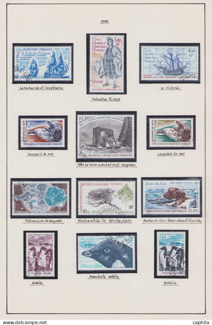 - TERRES AUSTRALES, 1956/1995, oblitérés, entre le n° 2 et 201 et Pa 2 et 135, en pochette - Cote : 2500 €