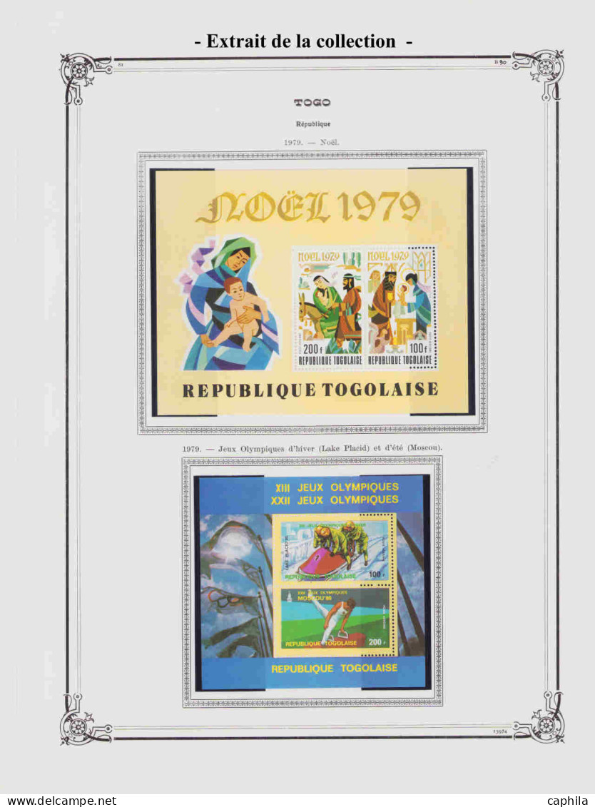 - TOGO BF, 1937/1982, X, n° 1/162 (sf 66A/D+136A/B+137A/B), sur feuilles Yvert, en boite - Cote : 1400 €