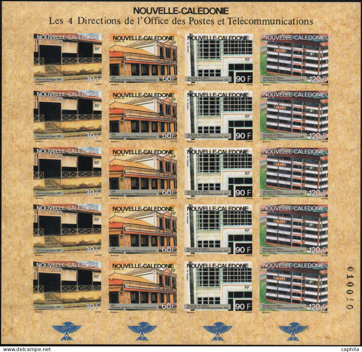 - NOUVELLE-CALEDONIE ND, 1983/1994, XX, ensemble en feuilles complètes, en pochette, cote Maury: 10 000 €