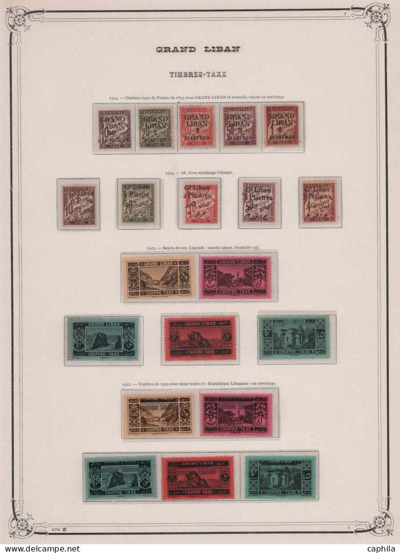 - GRAND LIBAN, 1924/1945, X, O, complet sauf 156A-192A/D + A36A + A85/96, en pochette - Cote : 2840 €