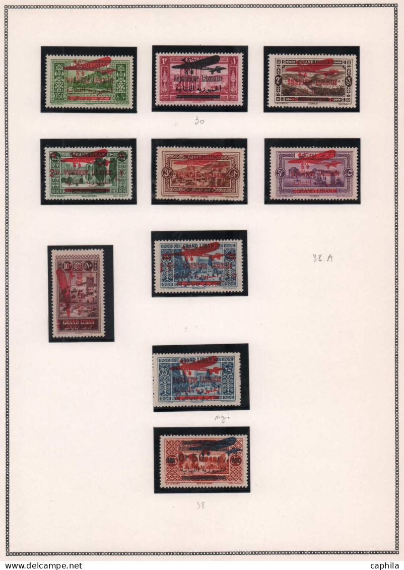 - GRAND LIBAN, 1924/1945, X, O, complet sauf 156A-192A/D + A36A + A85/96, en pochette - Cote : 2840 €