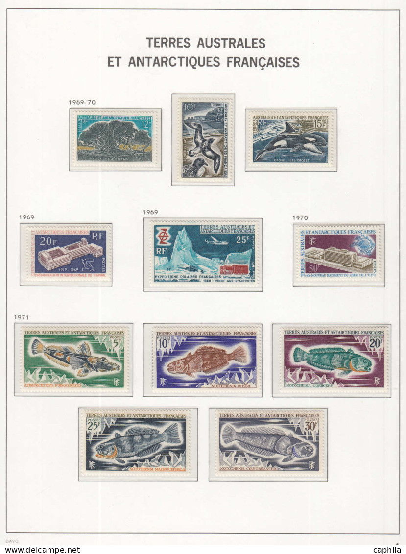 - TERRES AUSTRALES, 1955/1999, XX, N° 1/247A+A1/24+BF1/2, En Album Davo Et Feuilles Safe - Cote : 5880 € - Collections, Lots & Series