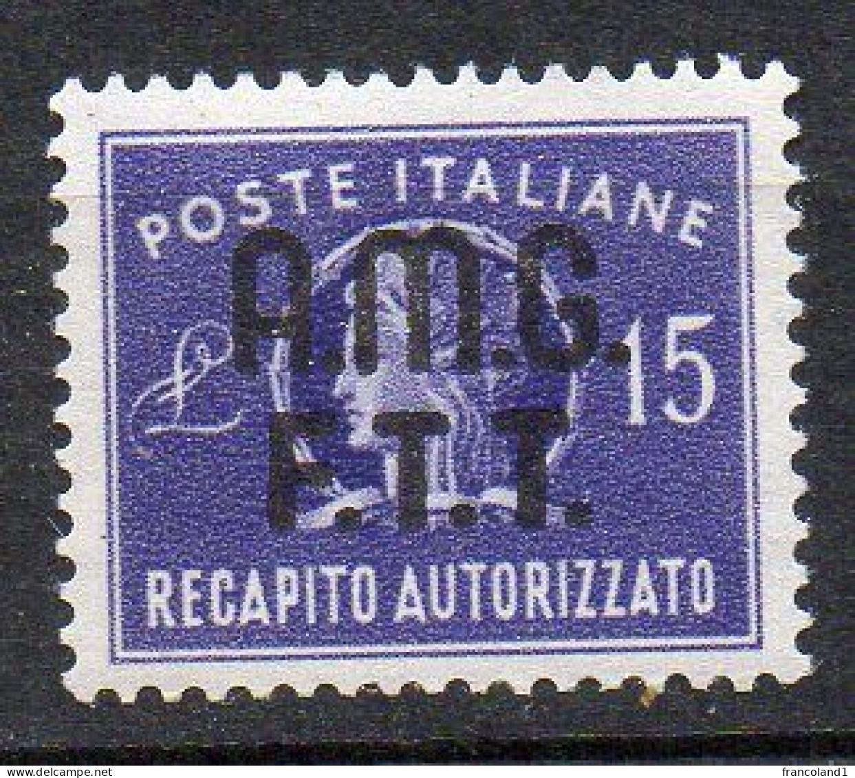 1949 Trieste AMG FTT Recap. Aut. N. 3 Integro Centrato MNH** Sassone 130 Euro - Fiscale Zegels