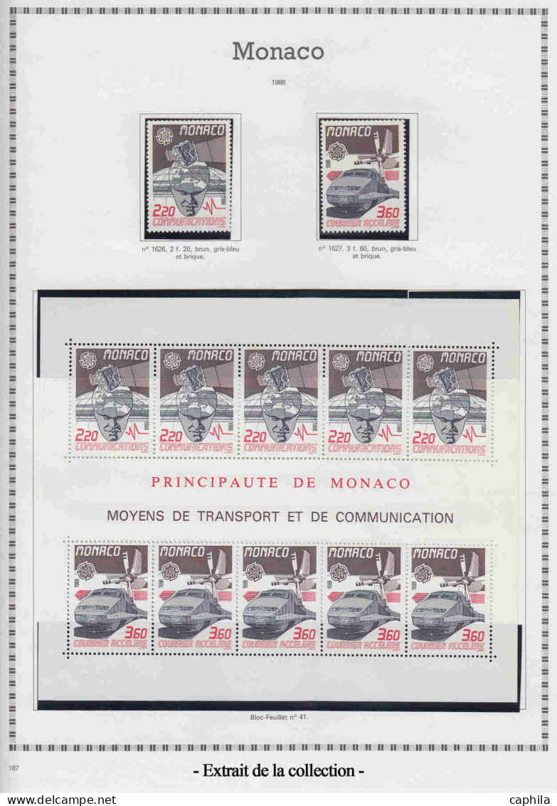 - MONACO, 1984/1997, XX, n° 1403/2133 dont BF, en album Yvert - Cote : 2850 €