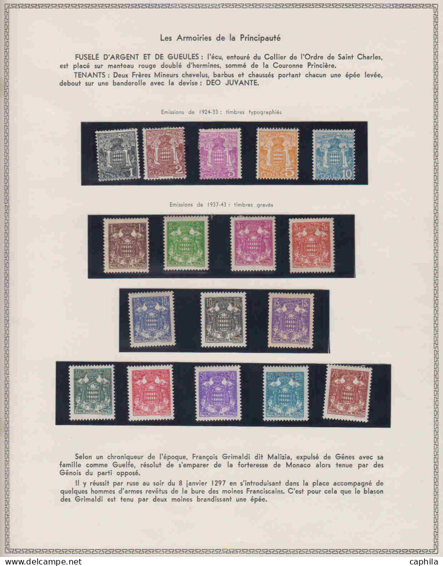 - MONACO, 1891/1964, X, En Album Thiaude - Cote : 4600 € - Collections, Lots & Series