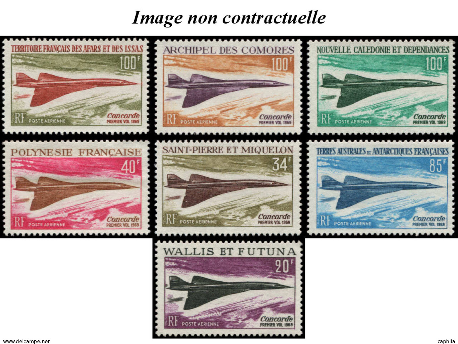 - COLONIES SERIES PA, 1969, XX, Concorde, Complet 7 Valeurs - Cote : 304 € - Ohne Zuordnung