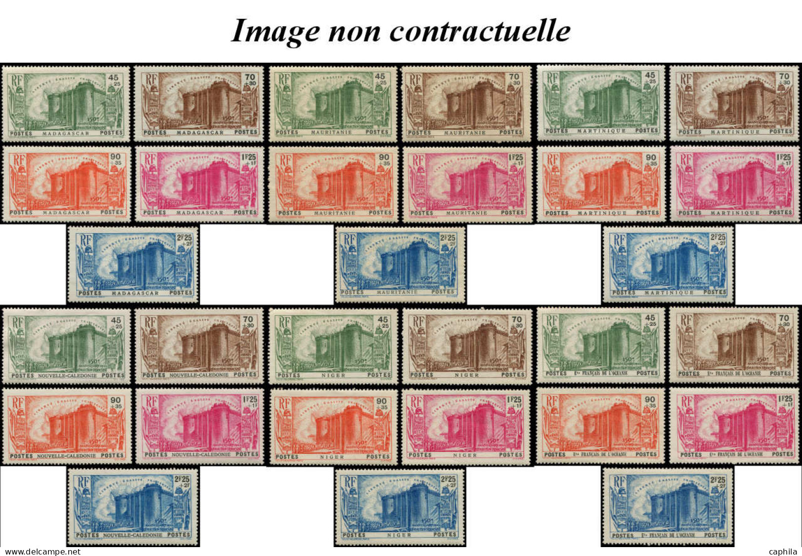 - COLONIES SERIES, 1939, XX, Révolution Poste + Pa, Complet 128 Valeurs - Cote : 3736 € - Non Classificati