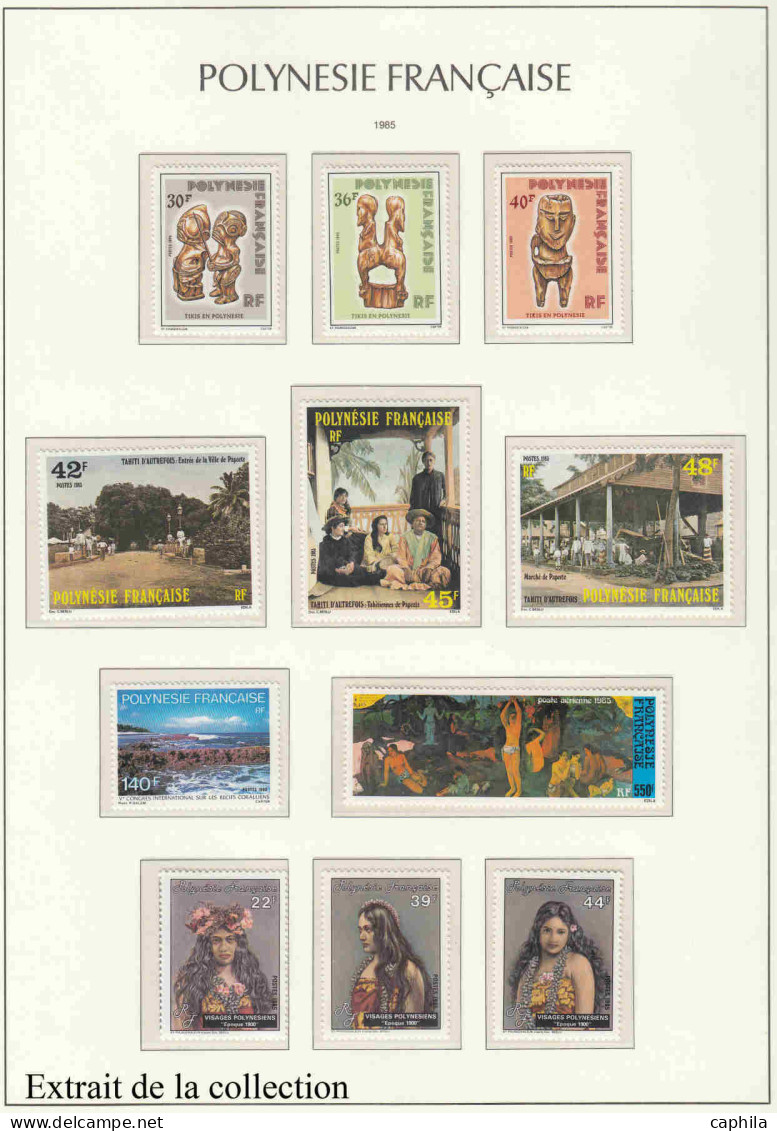 - POLYNESIE, 1958/2000, XX, n°1/1630 (sf 439A+443A) + A1/198 + BF + S + T, en album Leuchtturm - Cote : 7000 €