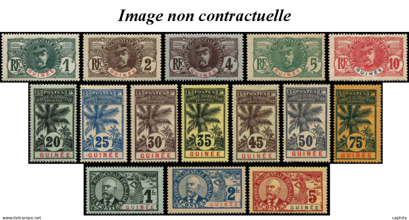 - COLONIES SERIES, 1906/1908, XX, Palmiers Poste, Complet (5 Ex *), Cote Maury: 4888 € - Unclassified