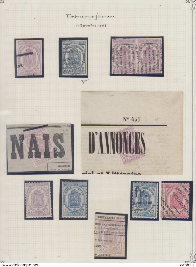 FRANCE - JOURNAUX, 1868/1869, X, Obl, En Pochette - Cote : 1000 € - Zeitungsmarken (Streifbänder)
