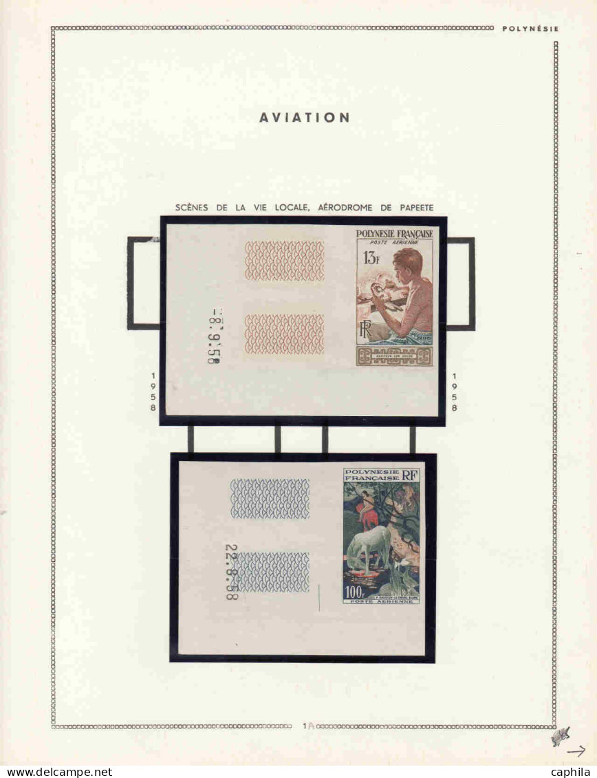 - POLYNESIE NON DENTELES, 1958/1997, XX, dont qques essais NC, en album Moc, Cote Maury: 18 000 €