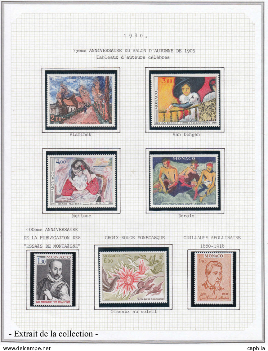 - MONACO, 1960/2015, XX, complet Poste +Pa + Préo + BF…, en 2 albums - Cote : 8300 €