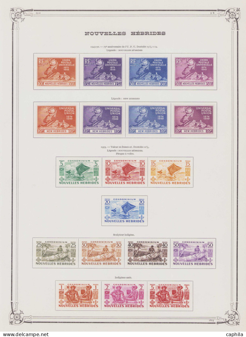 - NOUVELLES-HEBRIDES, 1908/1978, X, quelques oblitérés, n°1/540 (sauf 11 - 58A - 476/94) + T 1/45, en pochette - Cote : 