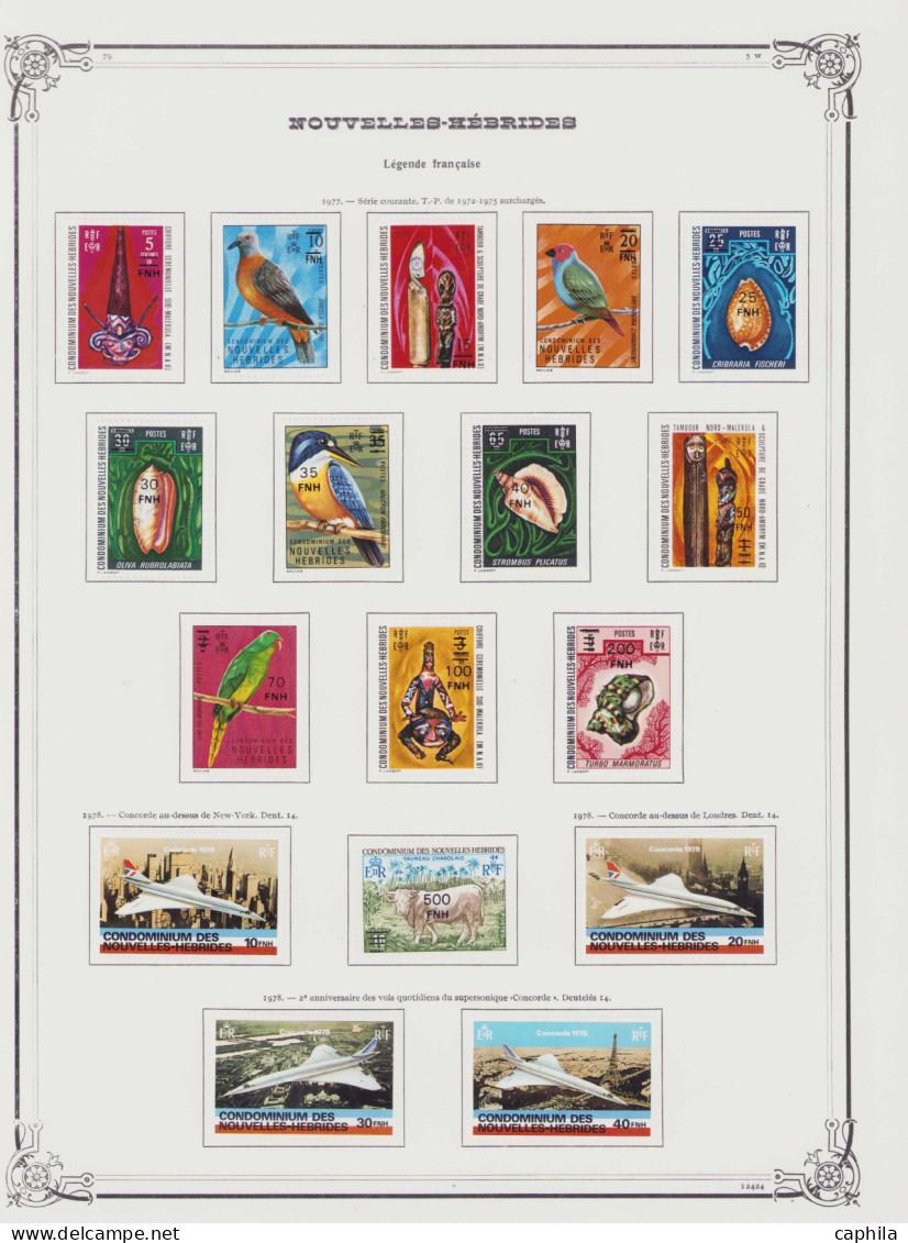 - NOUVELLES-HEBRIDES, 1908/1978, X, quelques oblitérés, n°1/540 (sauf 11 - 58A - 476/94) + T 1/45, en pochette - Cote : 