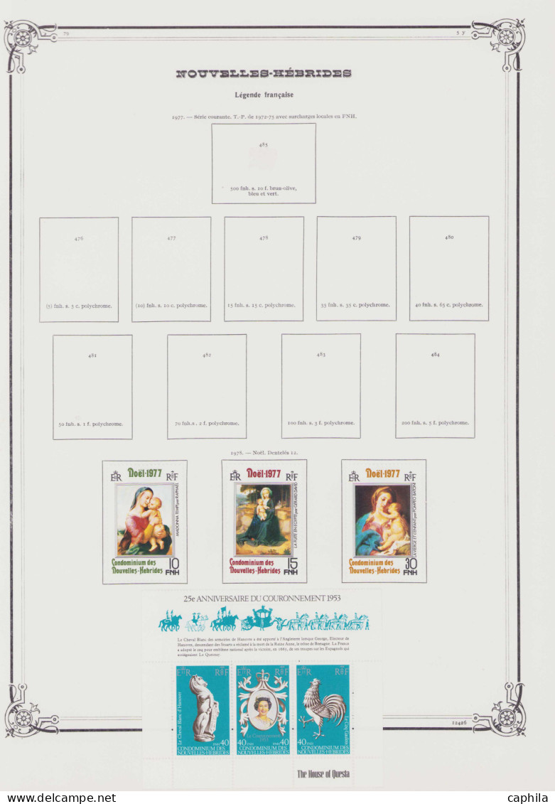 - NOUVELLES-HEBRIDES, 1908/1978, X, quelques oblitérés, n°1/540 (sauf 11 - 58A - 476/94) + T 1/45, en pochette - Cote : 