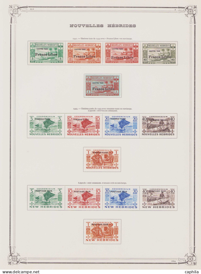 - NOUVELLES-HEBRIDES, 1908/1978, X, quelques oblitérés, n°1/540 (sauf 11 - 58A - 476/94) + T 1/45, en pochette - Cote : 