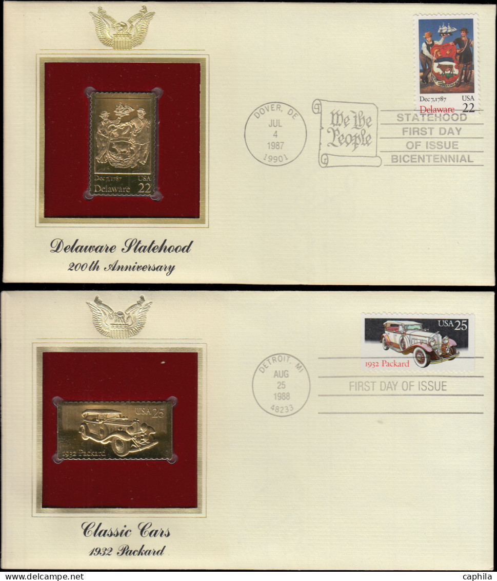 - ETATS-UNIS, 20 enveloppes avec reproduction du timbres, en boite