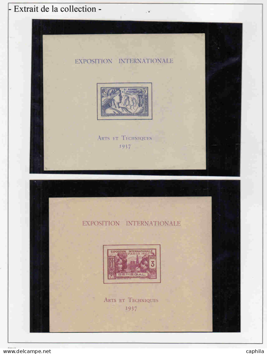 - COLONIES SERIES, 1906/1956, X, complet dont Palmiers, Révolution…, en 2 albums Davo - Cote : 10800 €