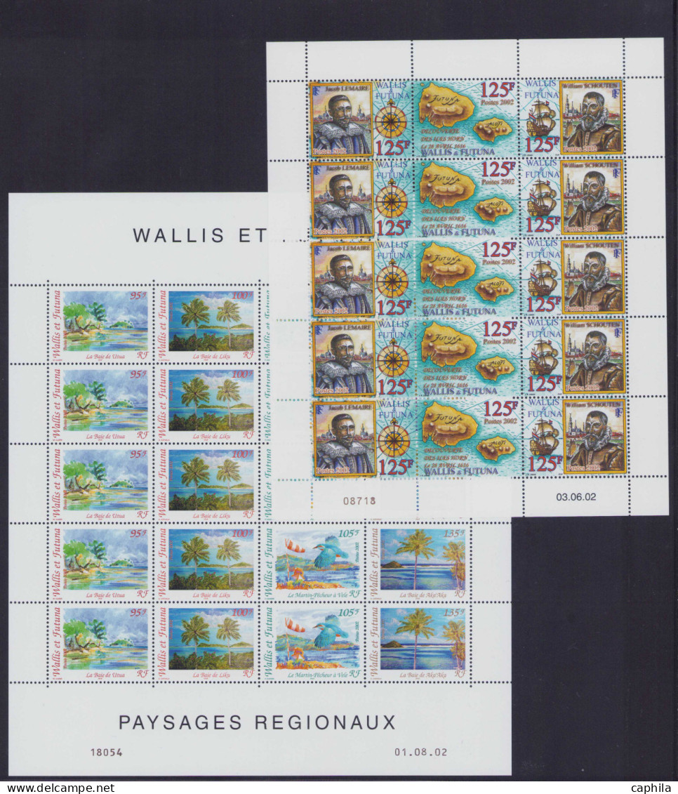 - WALLIS & FUTUNA, 1980/2004, lot de feuilles complètes, entre le n°259 et 627 + PA 151 et 217, en album Safe - Cote : 5