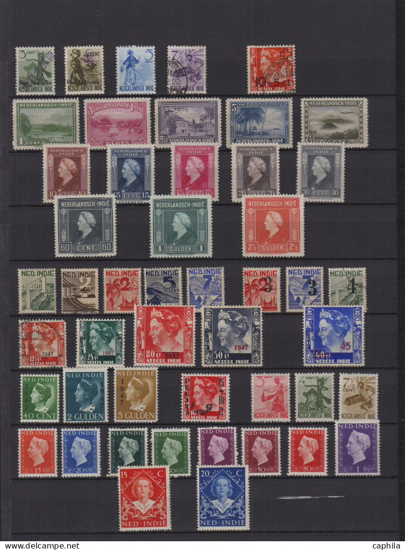 - INDE NEERLANDAISE, 1891/1948, XX, X, Obl., entre le n°23 et 351 + PA + S + Taxe, en pochette - Cote : 1600 €