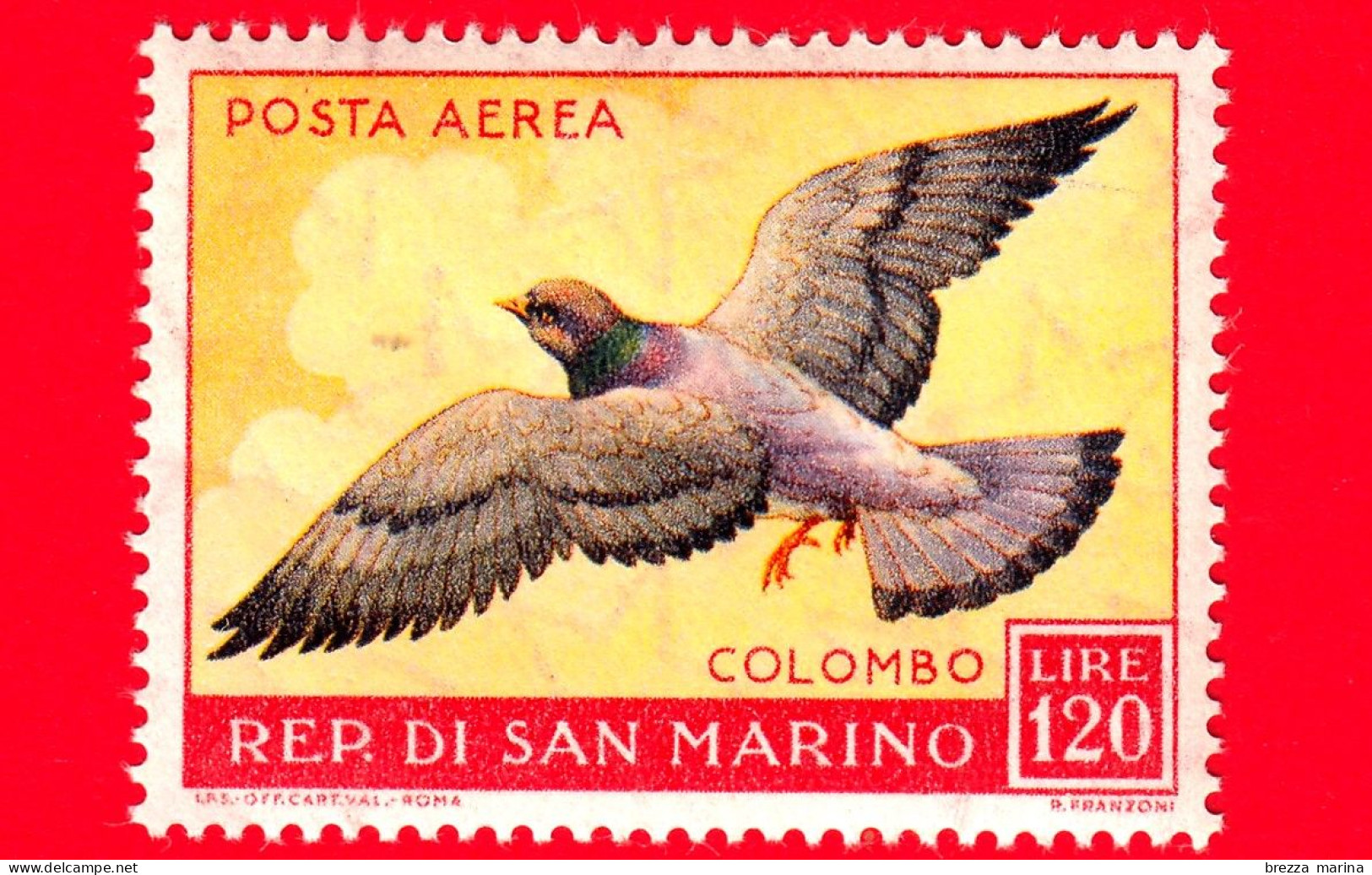 Nuovo - MNH - SAN MARINO - 1959 - Fauna Avicola - 1ª Emissione - Uccelli - Birds - POSTA AEREA - Colomba - 120 - Poste Aérienne