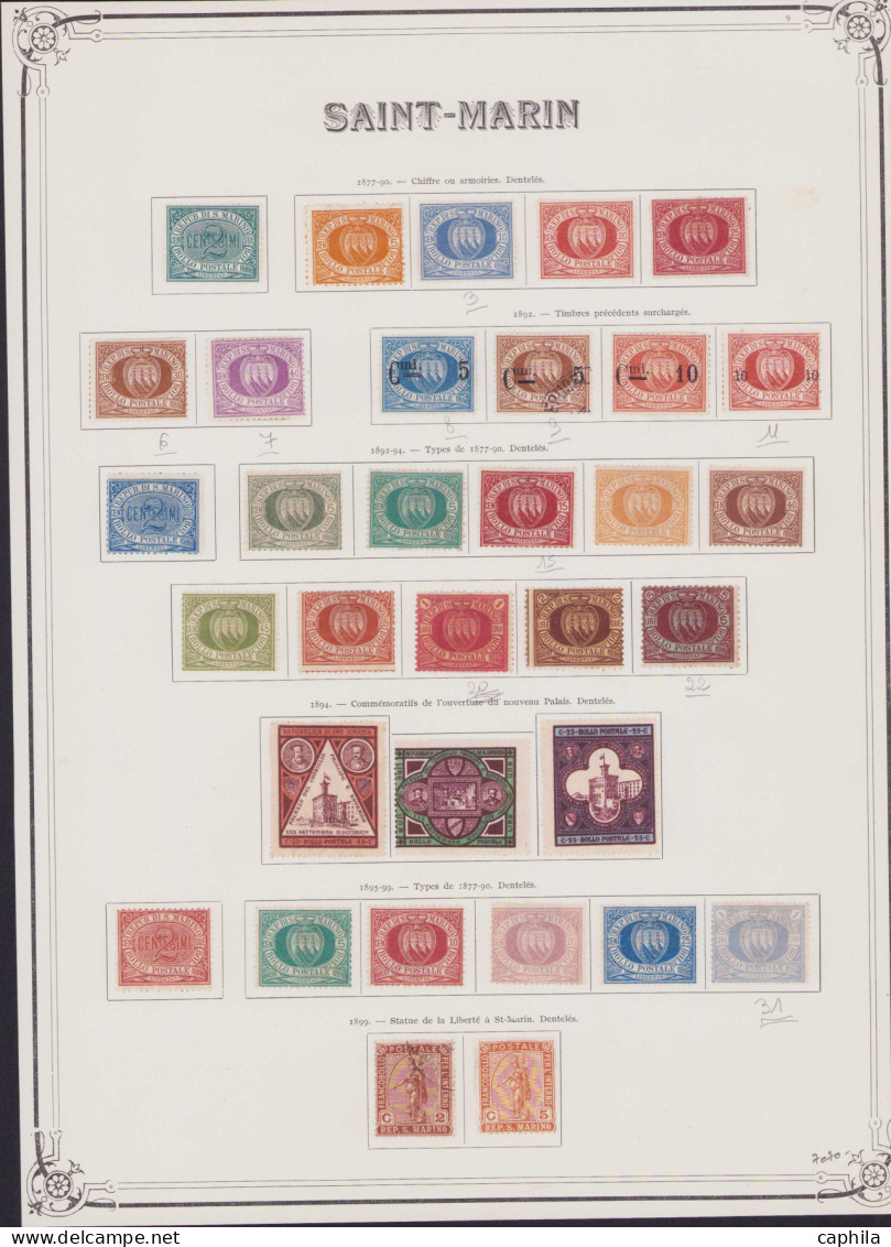 - SAINT MARIN, 1877/1936, X, (X), 2 Ex. Oblitérés, N°1/208 (sauf 3A - 8A - 48), En Pochette - Cote : 11700 € - Collections, Lots & Series