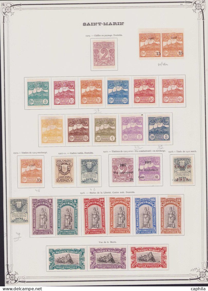 - SAINT MARIN, 1877/1936, X, (X), 2 Ex. Oblitérés, N°1/208 (sauf 3A - 8A - 48), En Pochette - Cote : 11700 € - Collections, Lots & Series