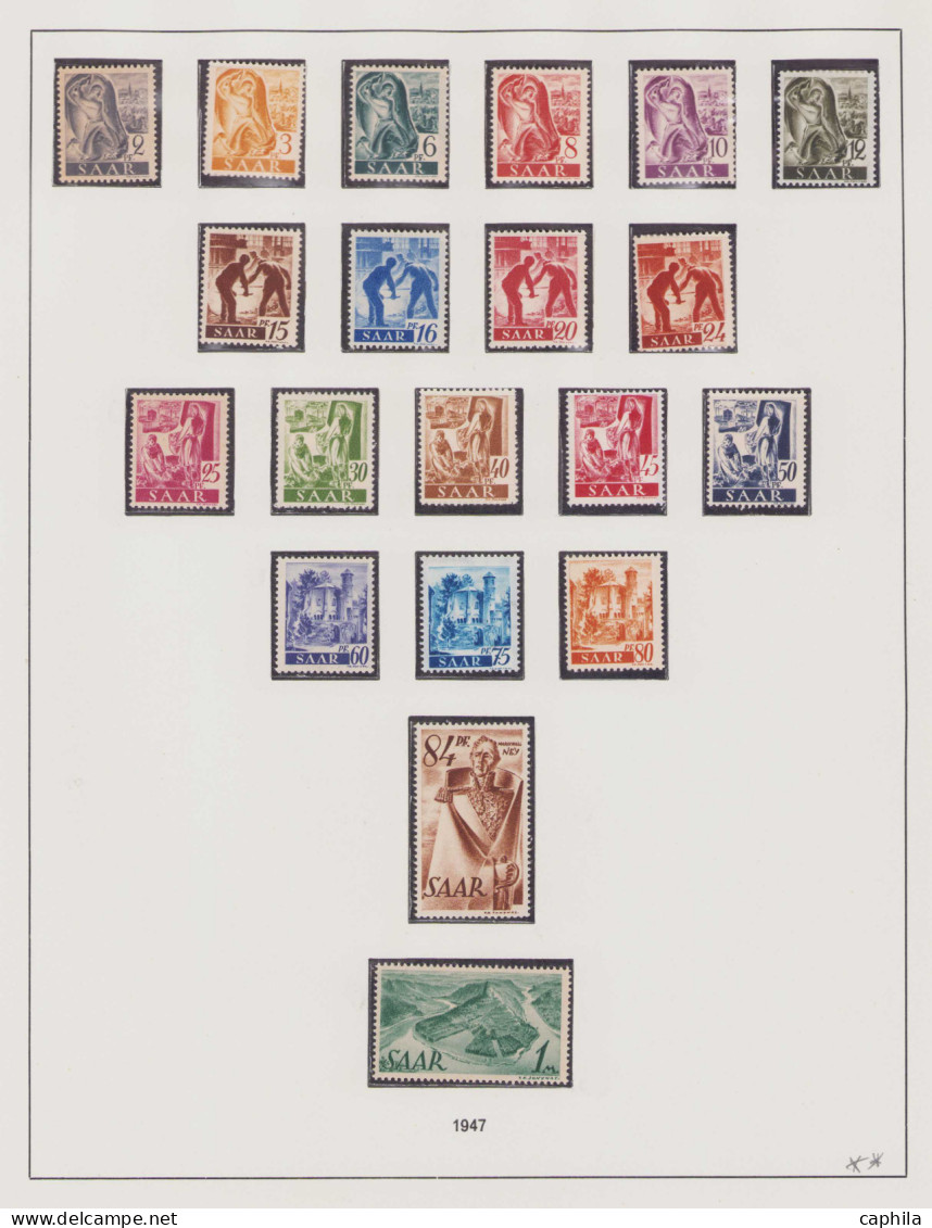 - SARRE, 1947/1959, XX, N°196/430 + PA 9/13 + BF 1/2 + T 27/38, Sur Feuilles Lindner, En Pochette - Cote : 3400 € - Collections, Lots & Series