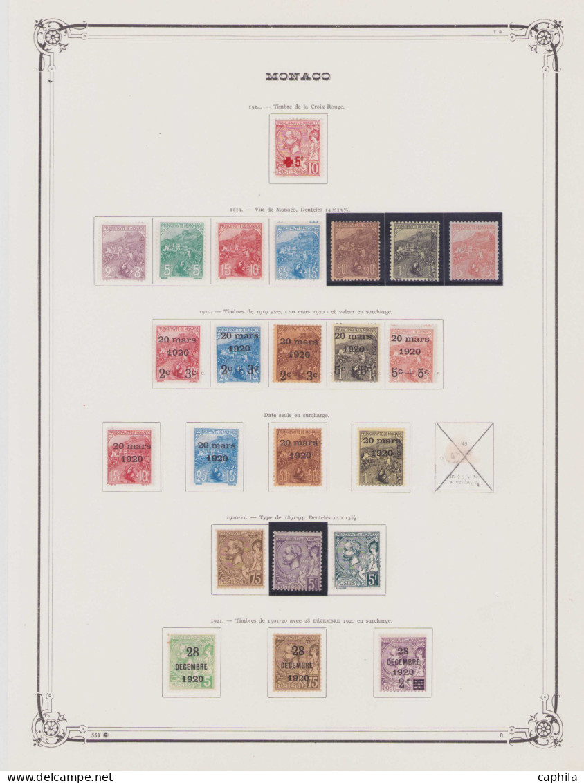 - MONACO, 1885/1978, X, N°1/1140 (sauf 43) + PA 1/99 + BF 1/14 + Préo 1/45 + T 1/55, En Album Yvert - Cote : 24000 € - Lots & Serien