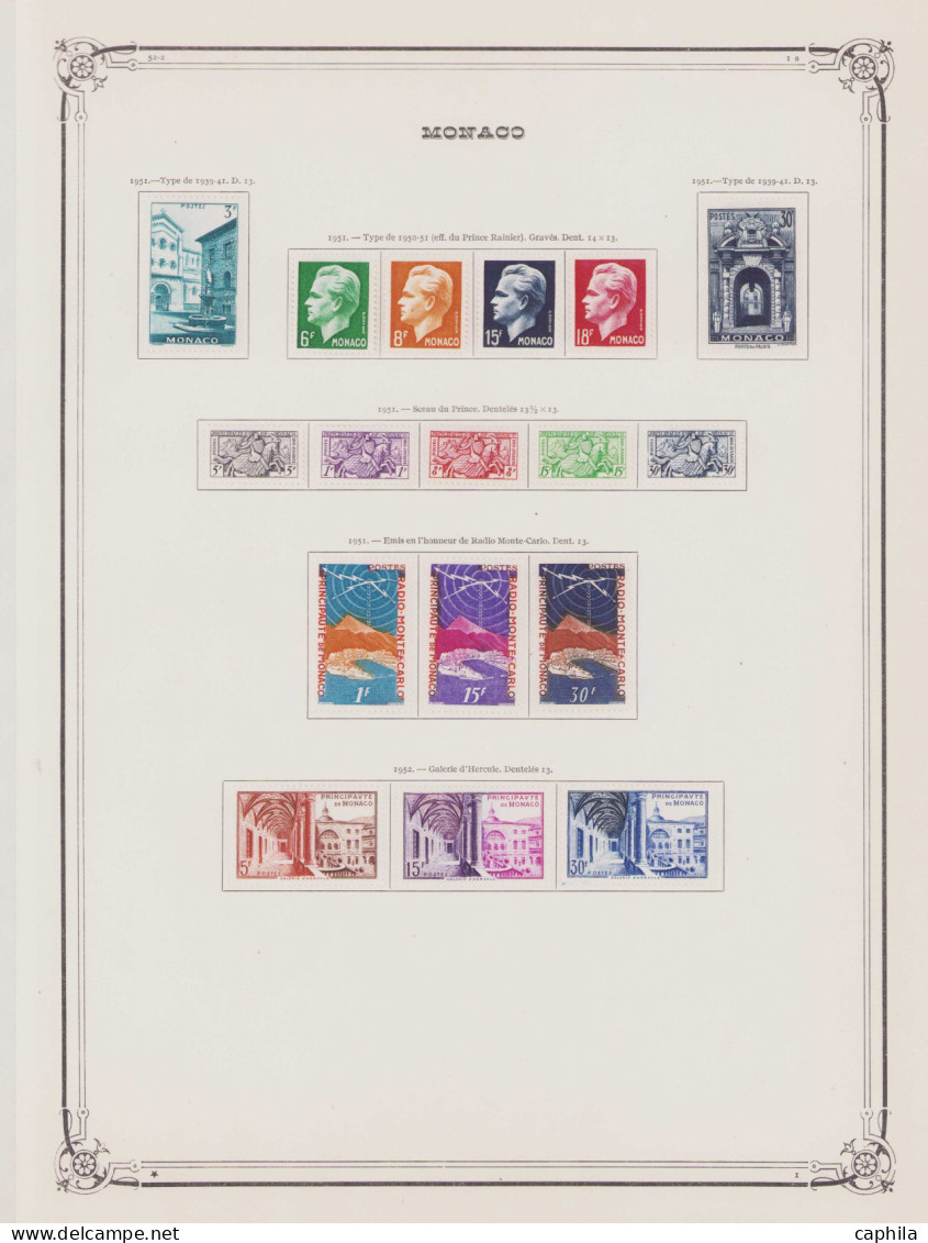 - MONACO, 1885/1978, X, n°1/1140 (sauf 43) + PA 1/99 + BF 1/14 + Préo 1/45 + T 1/55, en album Yvert - Cote : 24000 €