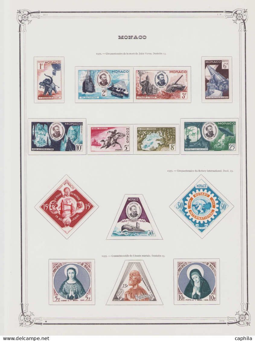 - MONACO, 1885/1978, X, n°1/1140 (sauf 43) + PA 1/99 + BF 1/14 + Préo 1/45 + T 1/55, en album Yvert - Cote : 24000 €