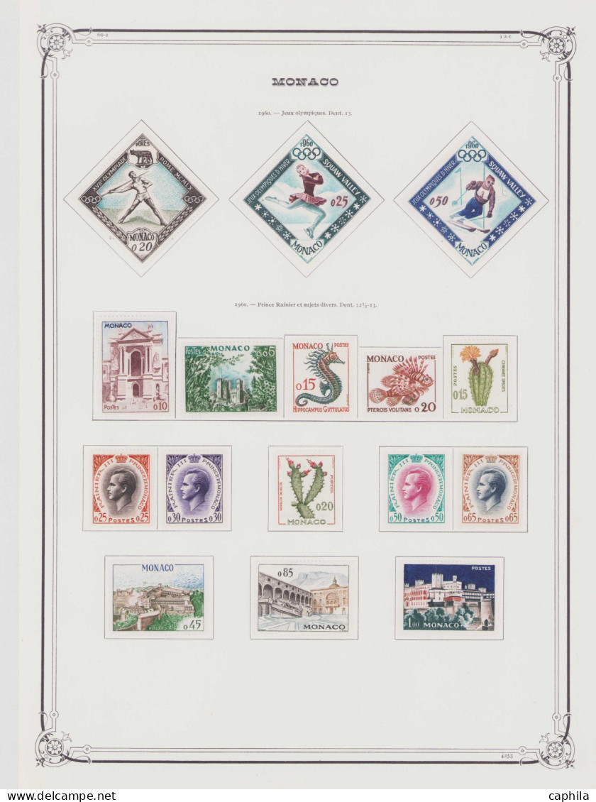 - MONACO, 1885/1978, X, n°1/1140 (sauf 43) + PA 1/99 + BF 1/14 + Préo 1/45 + T 1/55, en album Yvert - Cote : 24000 €