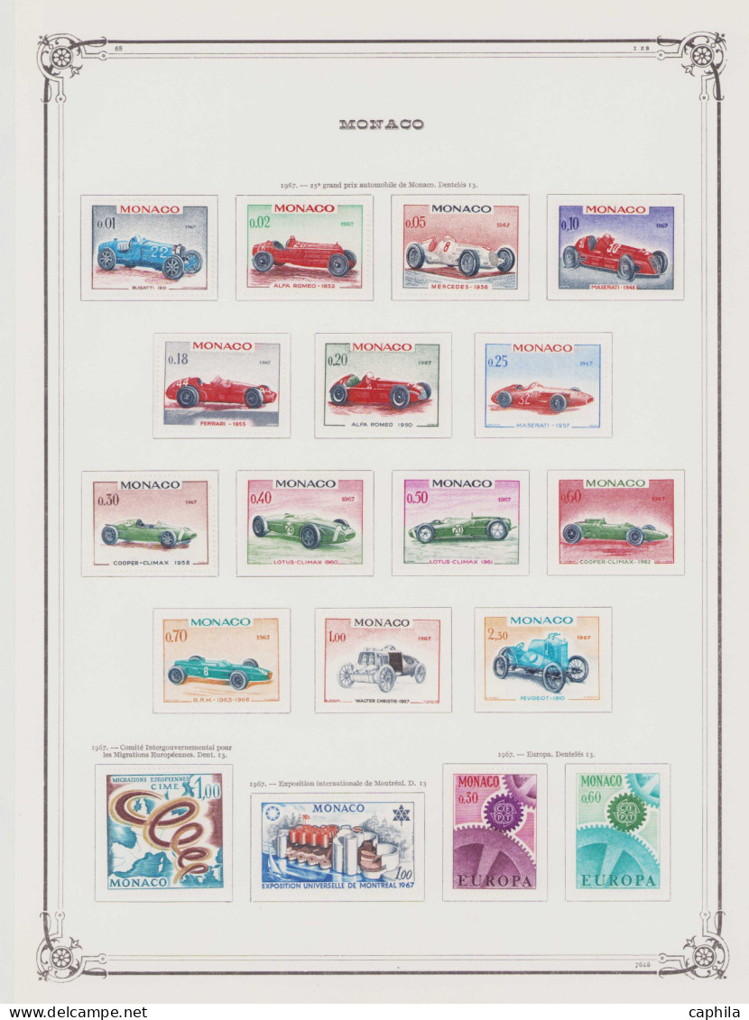 - MONACO, 1885/1978, X, n°1/1140 (sauf 43) + PA 1/99 + BF 1/14 + Préo 1/45 + T 1/55, en album Yvert - Cote : 24000 €