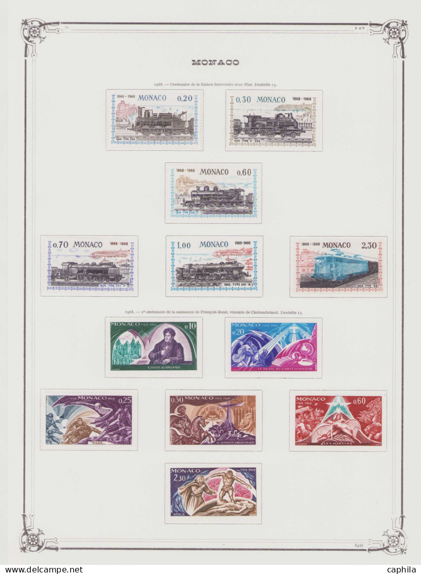 - MONACO, 1885/1978, X, n°1/1140 (sauf 43) + PA 1/99 + BF 1/14 + Préo 1/45 + T 1/55, en album Yvert - Cote : 24000 €