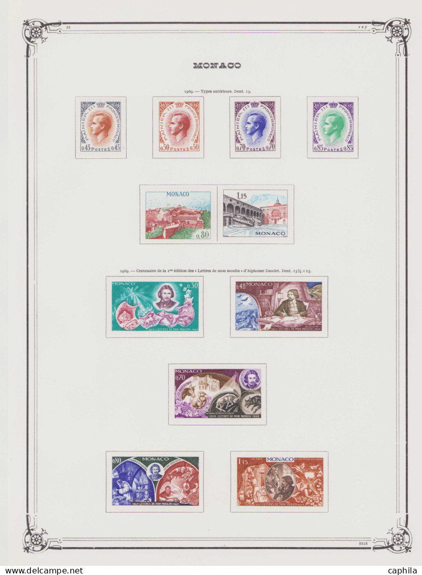 - MONACO, 1885/1978, X, n°1/1140 (sauf 43) + PA 1/99 + BF 1/14 + Préo 1/45 + T 1/55, en album Yvert - Cote : 24000 €