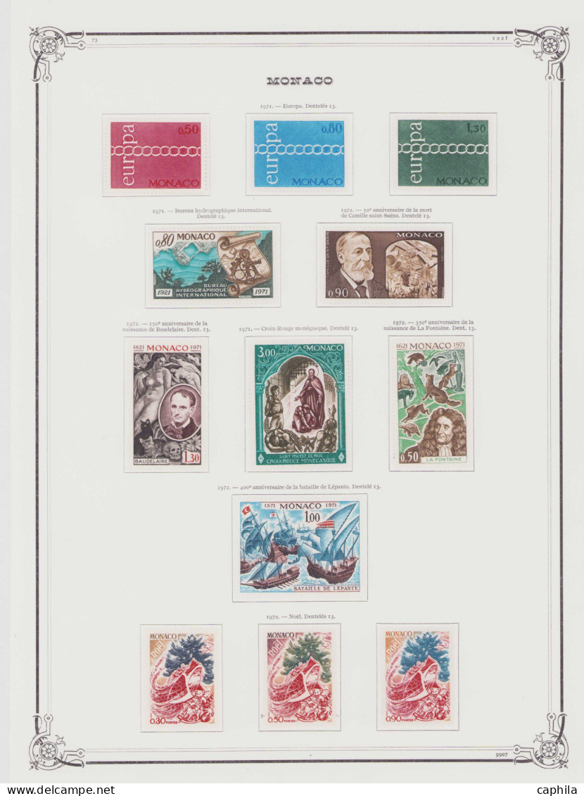 - MONACO, 1885/1978, X, n°1/1140 (sauf 43) + PA 1/99 + BF 1/14 + Préo 1/45 + T 1/55, en album Yvert - Cote : 24000 €