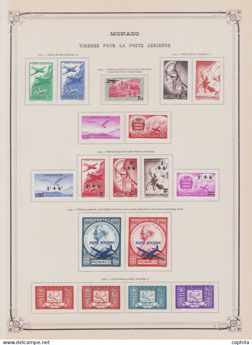 - MONACO, 1885/1978, X, n°1/1140 (sauf 43) + PA 1/99 + BF 1/14 + Préo 1/45 + T 1/55, en album Yvert - Cote : 24000 €