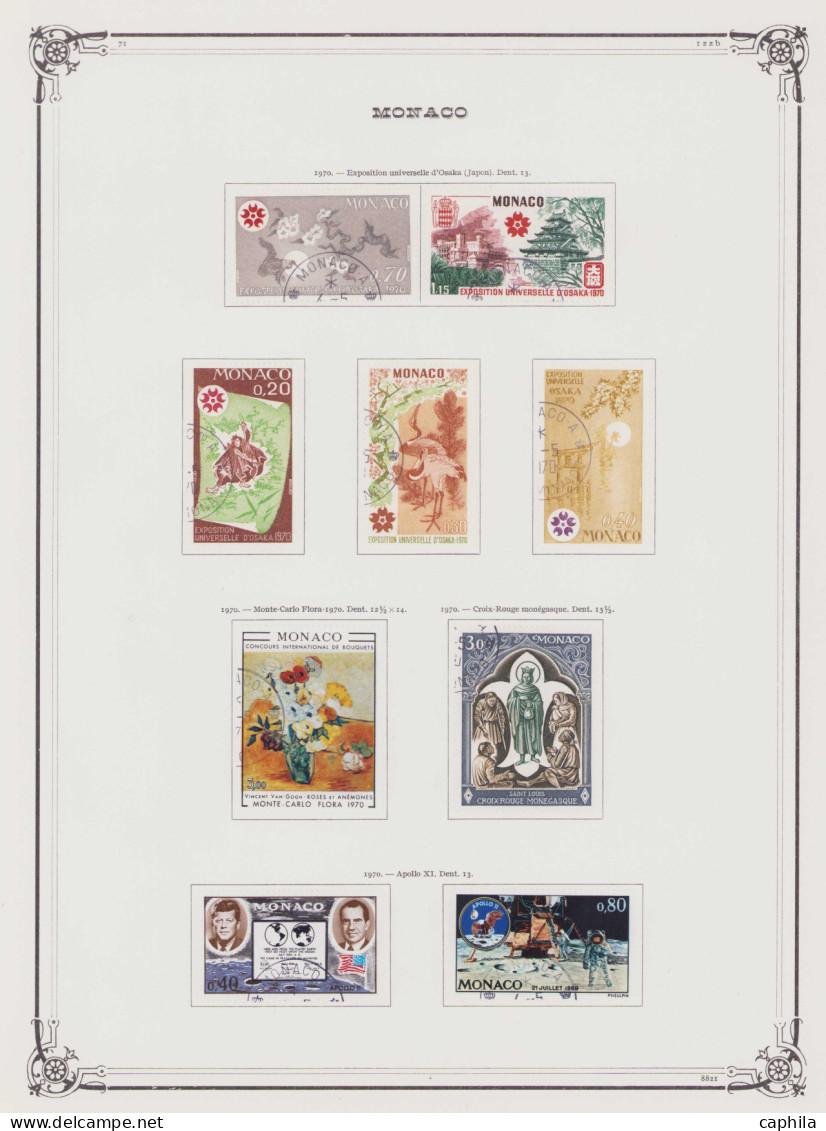 - MONACO, 1946/1978, Oblitérés, sur feuilles Yvert, n°274/1140 (sauf 334A/37B - 379A/82B), en album Yvert - Cote : 1600 